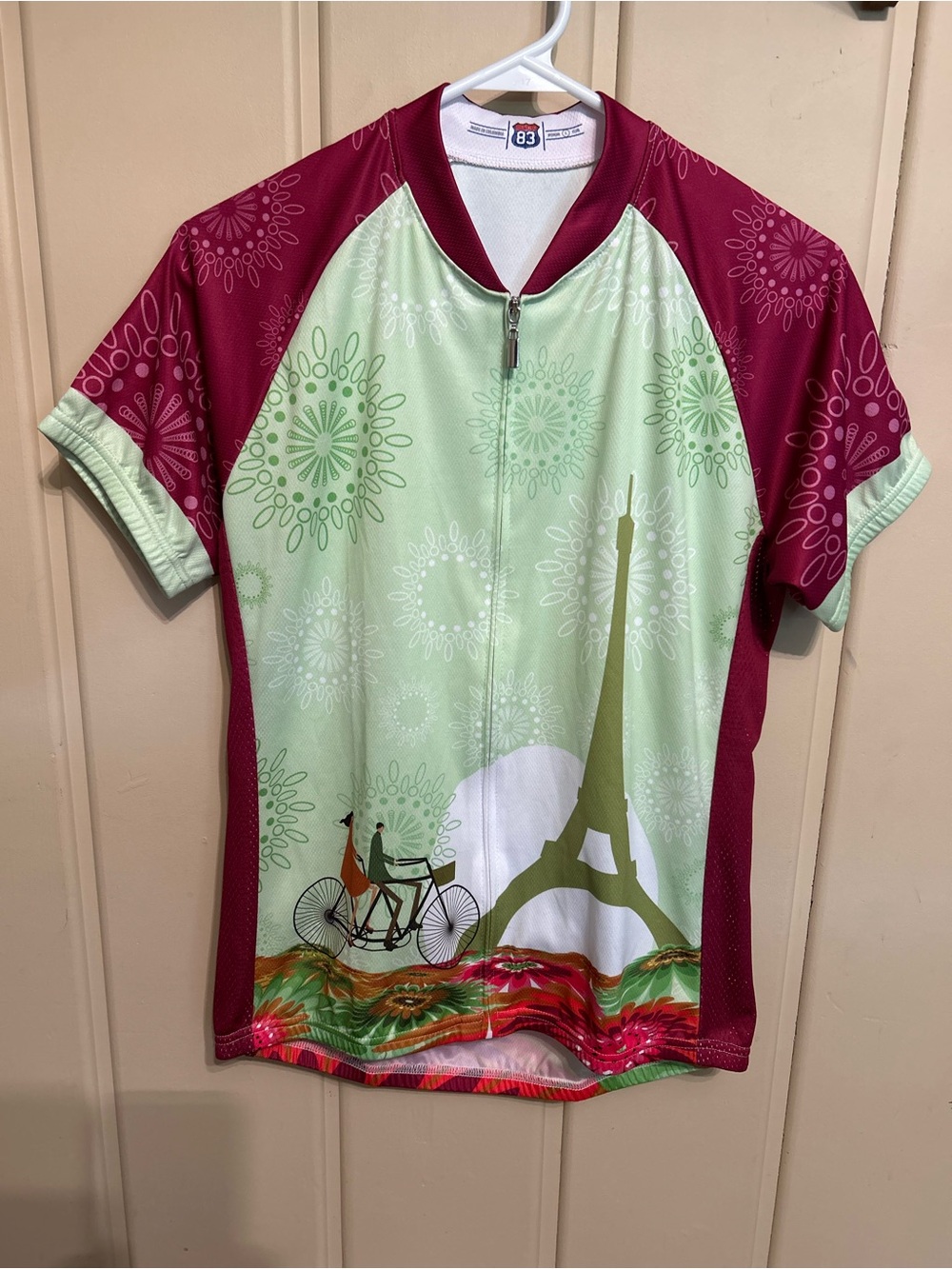 Sportswear 83 Green & Berry Graphic Cycling Jersey with Eiffel Tower